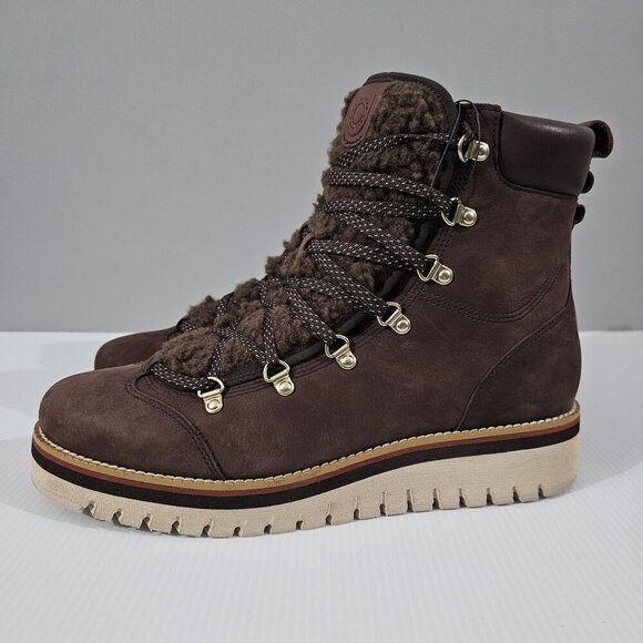 NEW Cole Haan Zerogrand Lodge Boot 9.5 Java Leather Shearling Waterproof Hiker - Picture 13 of 13